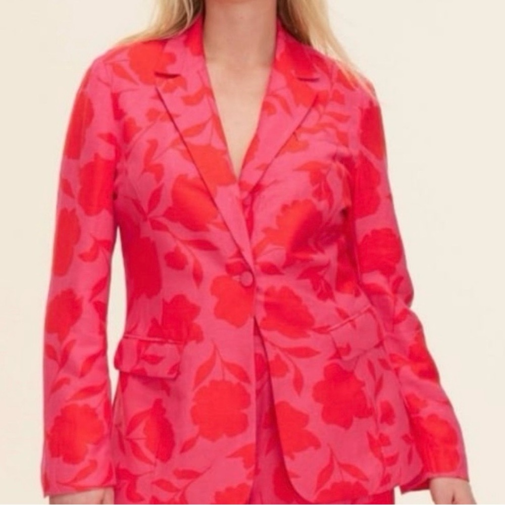 kate spade Target X Pink Blazer with Red Floral Print